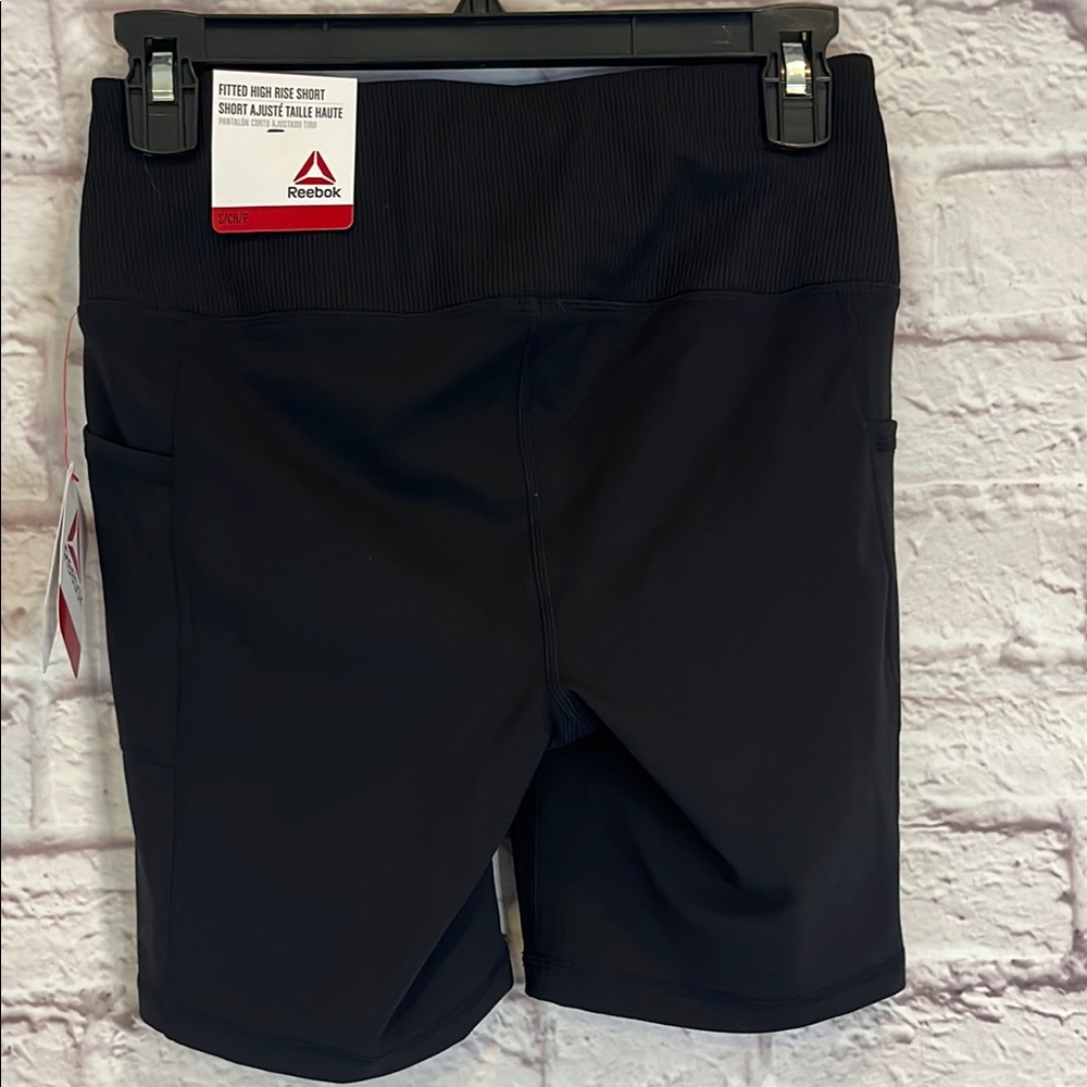 Reebok Black Bike Shorts Moisture-Wicking Athletic Wear - Picture 2 of 5